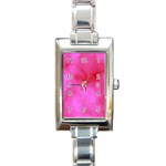 Pink Clouds Rectangle Italian Charm Watch