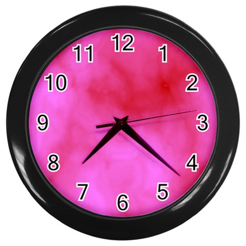 Pink Clouds Wall Clock (Black) from ArtsNow.com Front
