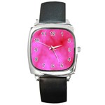 Pink Clouds Square Metal Watch