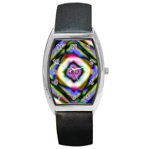 Rippled Geometry  Barrel Style Metal Watch from ArtsNow.com Front