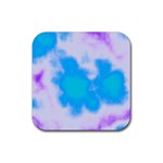 Blue And Purple Clouds Rubber Square Coaster (4 pack)