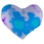 Blue And Purple Clouds Large 19  Premium Heart Shape Cushion