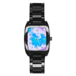 Blue And Purple Clouds Stainless Steel Barrel Watch