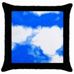 Blue Cloud Throw Pillow Case (Black)
