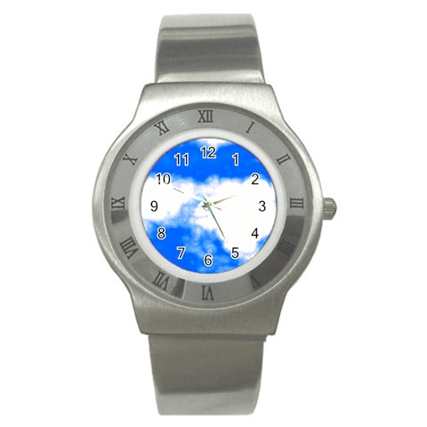 Blue Cloud Stainless Steel Watch from ArtsNow.com Front