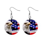 Eagle Flag 1  Button Earrings
