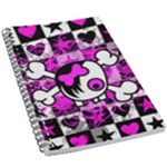 Emo Scene Girl Skull 5.5  x 8.5  Notebook