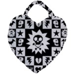 Gothic Punk Skull Giant Heart Shaped Tote