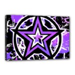 Purple Star Canvas 18  x 12  (Stretched)