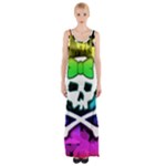 Rainbow Skull Thigh Split Maxi Dress