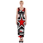 Star Checkerboard Splatter Fitted Maxi Dress