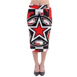 Star Checkerboard Splatter Midi Pencil Skirt
