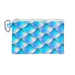 Mermaid Tail Blue Canvas Cosmetic Bag (Medium)