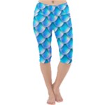Mermaid Tail Blue Lightweight Velour Cropped Yoga Leggings
