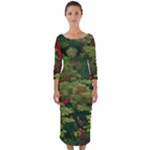 Redwood & Moss Quarter Sleeve Midi Bodycon Dress