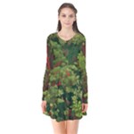 Redwood & Moss Long Sleeve V-neck Flare Dress