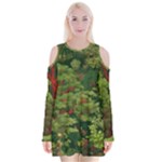 Redwood & Moss Velvet Long Sleeve Shoulder Cutout Dress