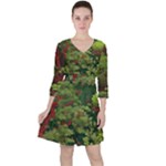 Redwood & Moss Quarter Sleeve Ruffle Waist Dress
