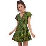 Redwood & Moss Flutter Sleeve Wrap Dress