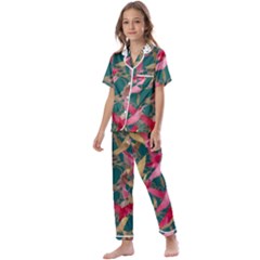 Kids  Satin Short Sleeve Pajamas Set 