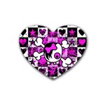 Emo Scene Girl Skull Heart Coaster (4 pack)