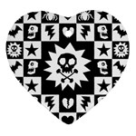 Gothic Punk Skull Ornament (Heart)
