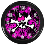 Punk Skull Princess Wall Clock (Black)