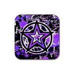 Purple Star Rubber Square Coaster (4 pack)