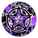 Purple Star Magnet 5  (Round)