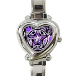 Purple Star Heart Italian Charm Watch