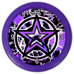 Purple Star Color Wall Clock