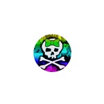Rainbow Skull 1  Mini Button