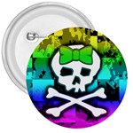 Rainbow Skull 3  Button