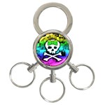 Rainbow Skull 3-Ring Key Chain
