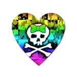 Rainbow Skull Magnet (Heart)