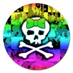 Rainbow Skull Magnet 5  (Round)