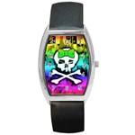 Rainbow Skull Barrel Style Metal Watch
