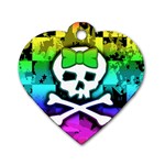 Rainbow Skull Dog Tag Heart (Two Sides)