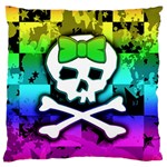 Rainbow Skull Large Cushion Case (Two Sides)