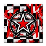 Star Checkerboard Splatter Tile Coaster