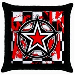 Star Checkerboard Splatter Throw Pillow Case (Black)