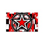 Star Checkerboard Splatter Sticker (Rectangular)