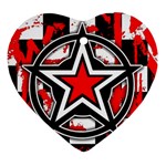 Star Checkerboard Splatter Heart Ornament (Two Sides)