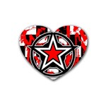 Star Checkerboard Splatter Rubber Coaster (Heart)
