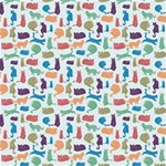 Blue Colorful Cats Silhouettes Pattern Canvas 16  x 16  