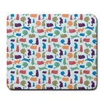 Blue Colorful Cats Silhouettes Pattern Large Mousepads