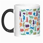 Blue Colorful Cats Silhouettes Pattern Morph Mugs