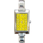 Smiley Face Rectangle Italian Charm Watch