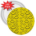 Smiley Face 3  Button (100 pack)