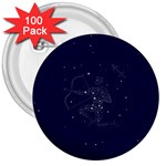 Sagittarius Stars 3  Button (100 pack)